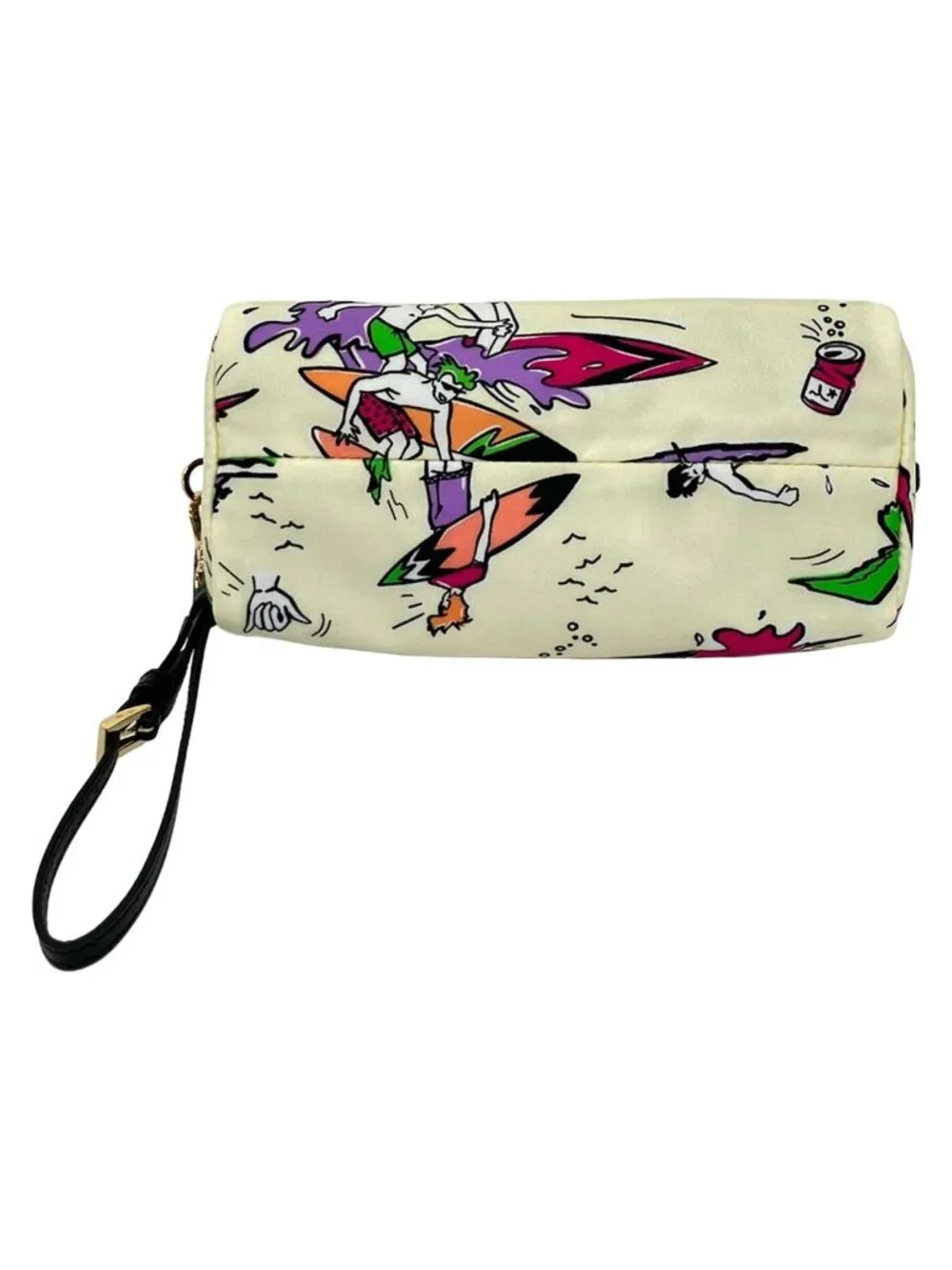Prada Pouch Ivory Pink Multi Surfing Pattern